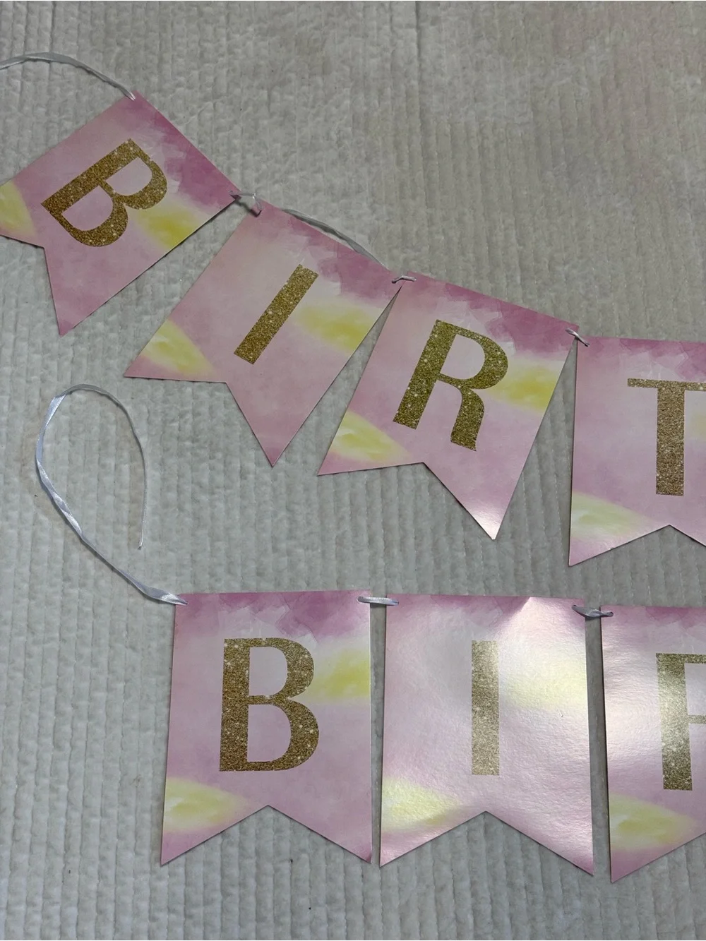MISPRINT! ~ Pink Watercolor-Gold | Birthday Banner | Craft Letters
